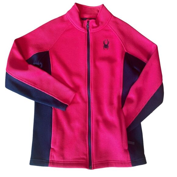 Spyder Full Zip Stryke Jacket Kids Size Large 14-16 Red and Black NWOT - Picture 1 of 11